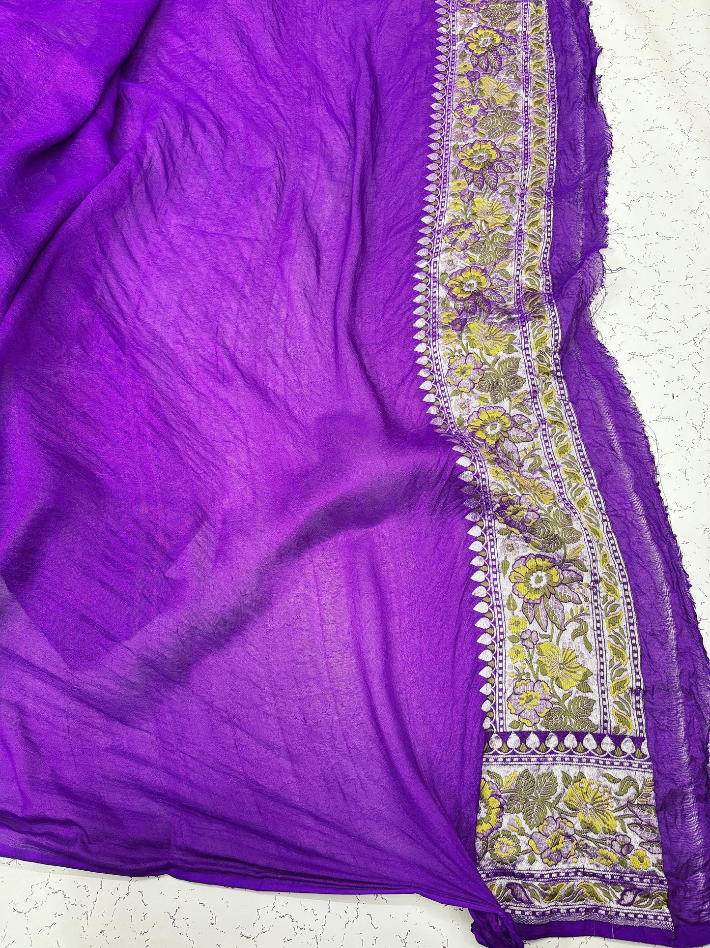Banarasi pure khaddi Tussar Georgette silk saree
