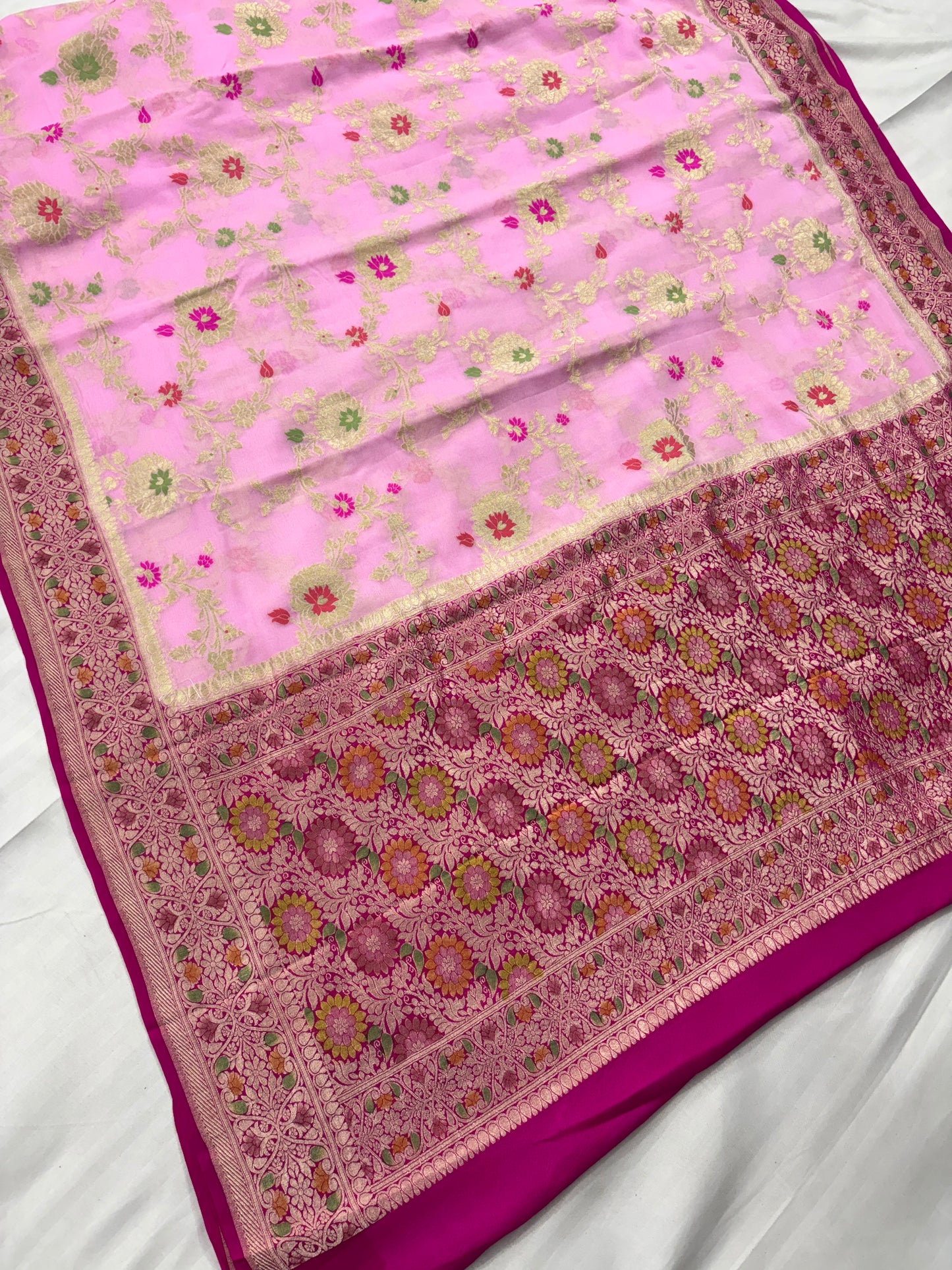Banarasi handloom pure khaddi Georgette saree