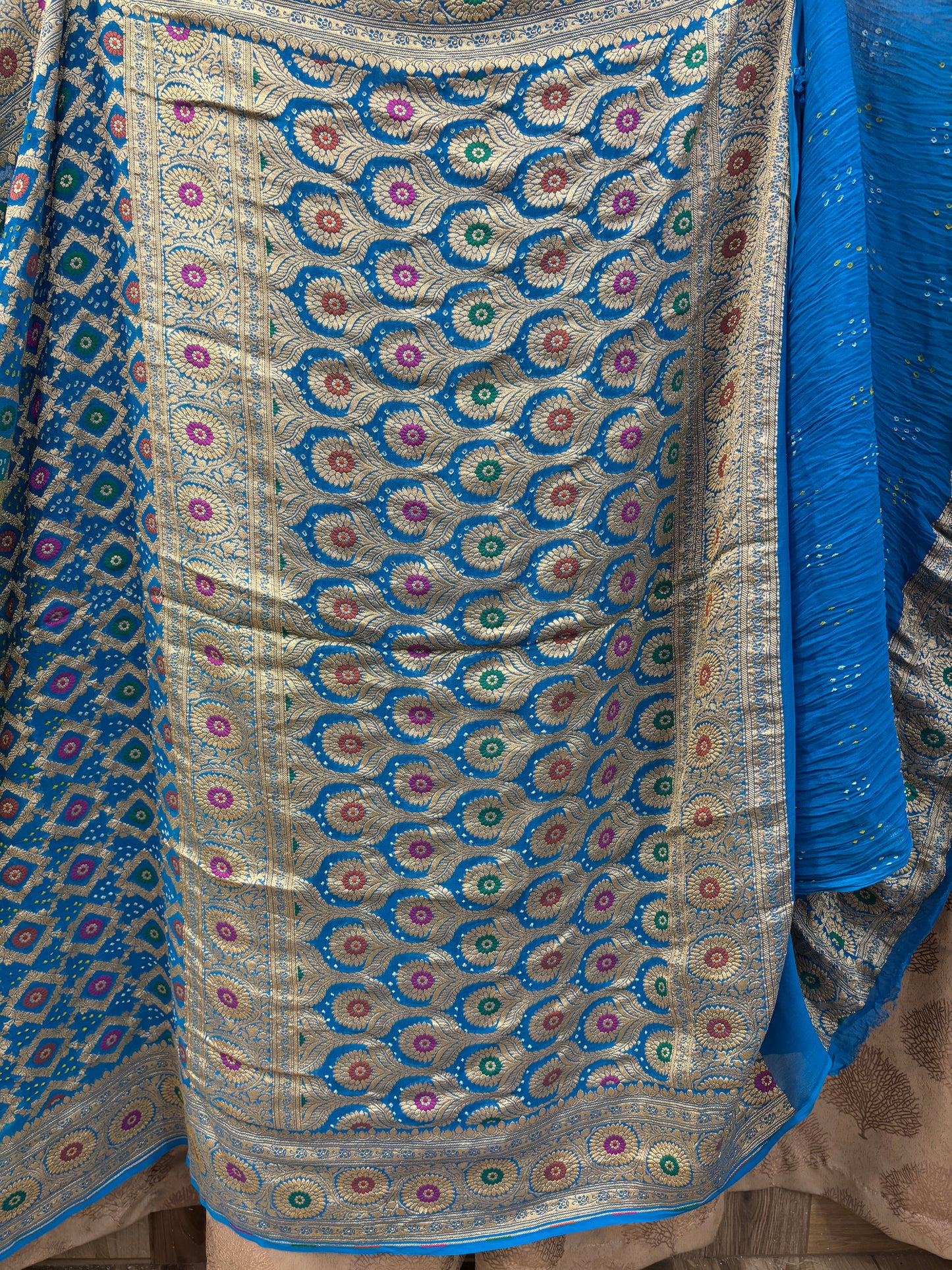 Banarasi Handloom pure Bandhej Georgette saree