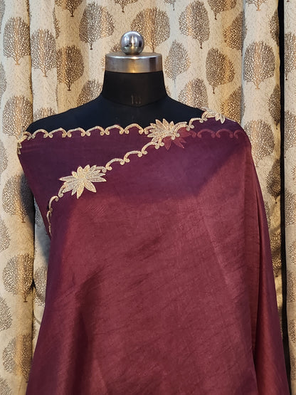 Banarasi pure chickenkari organza silk saree