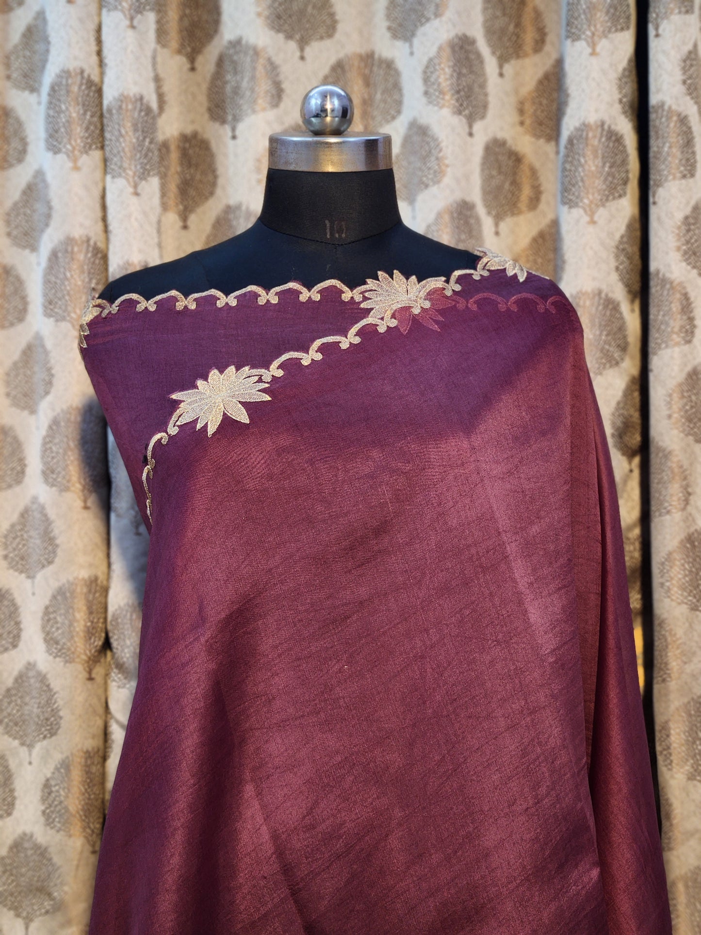 Banarasi pure chickenkari organza silk saree