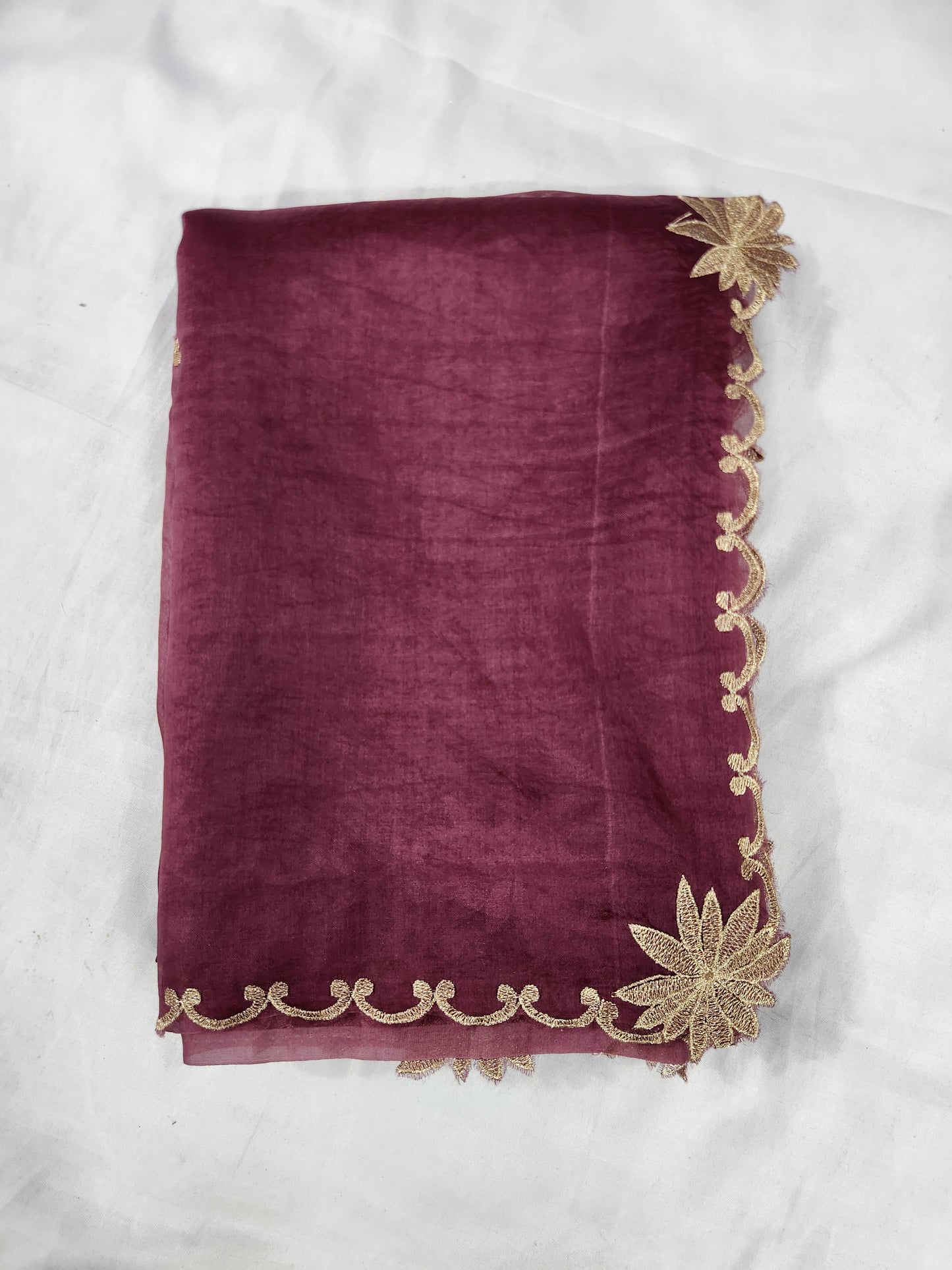 Banarasi pure chickenkari organza silk saree