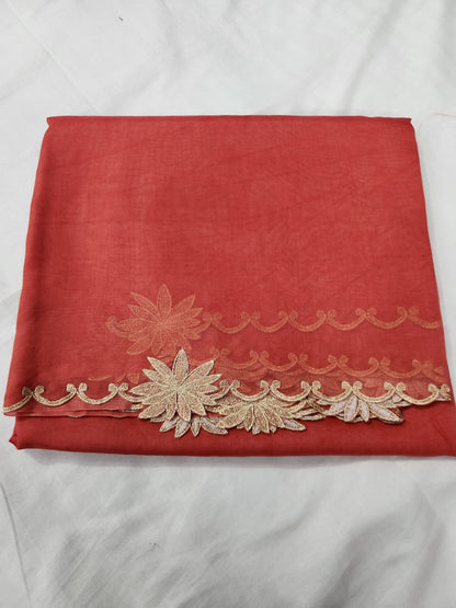 Banarasi pure chickenkari  organza silk saree