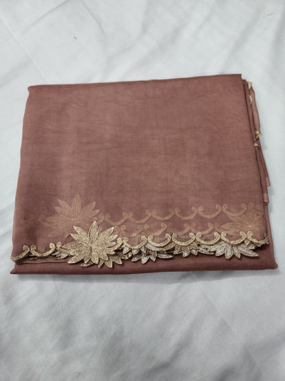 Banarasi pure chickenkari organza silk saree