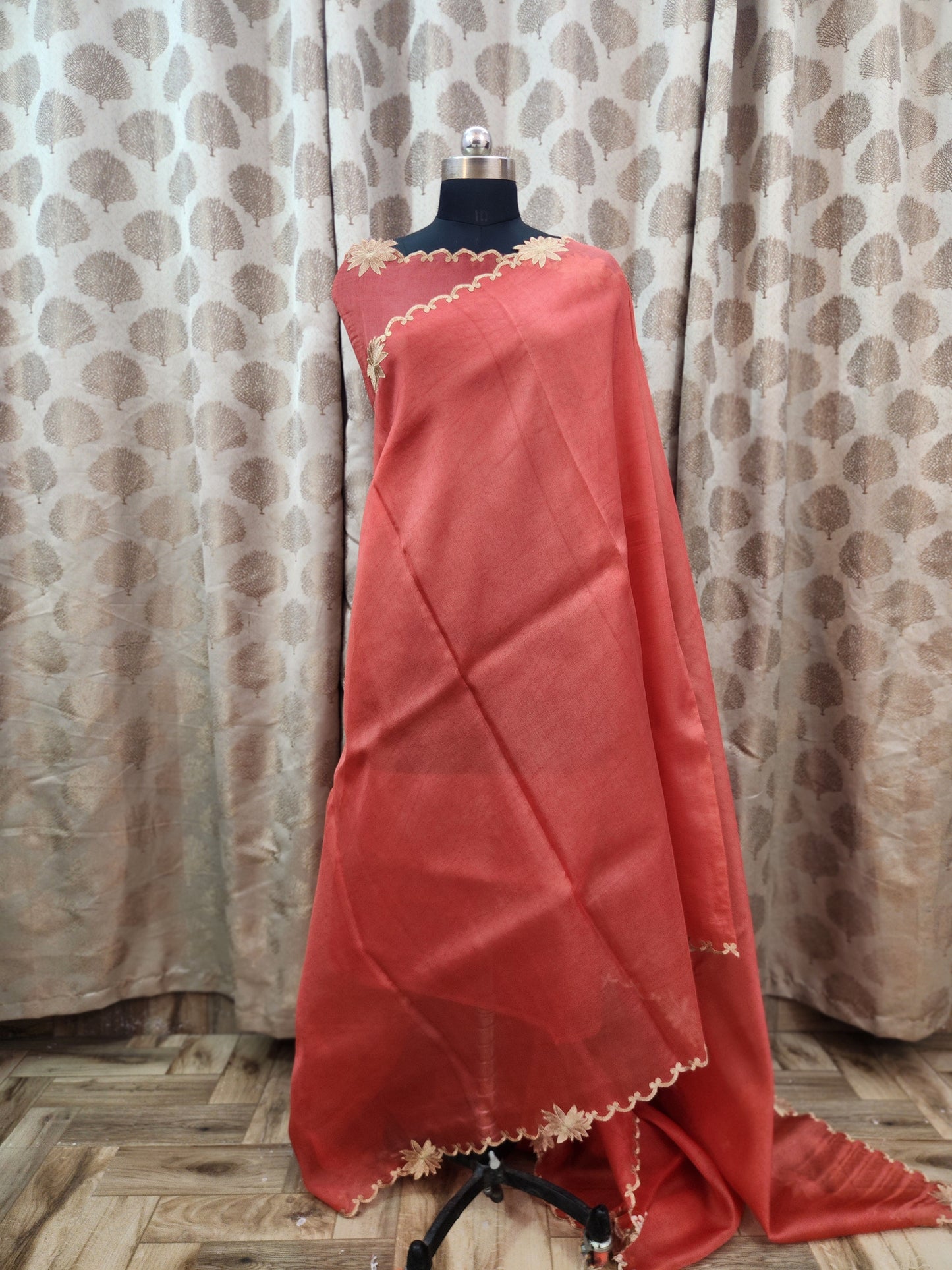 Banarasi pure chickenkari  organza silk saree