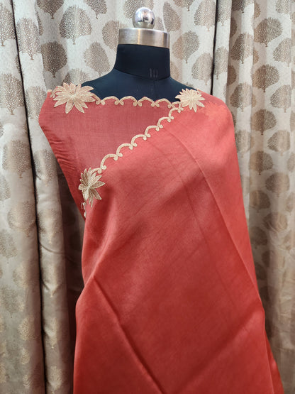 Banarasi pure chickenkari  organza silk saree