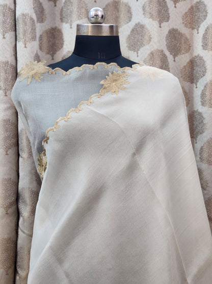 Banarasi pure chickenkari organza silk saree