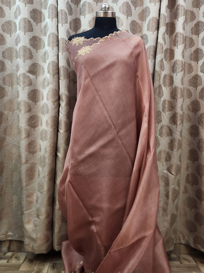 Banarasi pure chickenkari organza silk saree