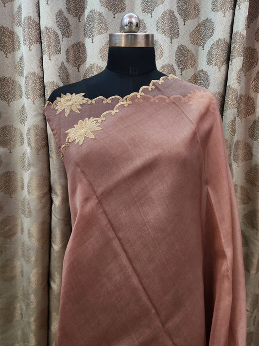 Banarasi pure chickenkari organza silk saree