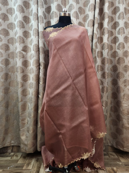 Banarasi pure chickenkari organza silk saree