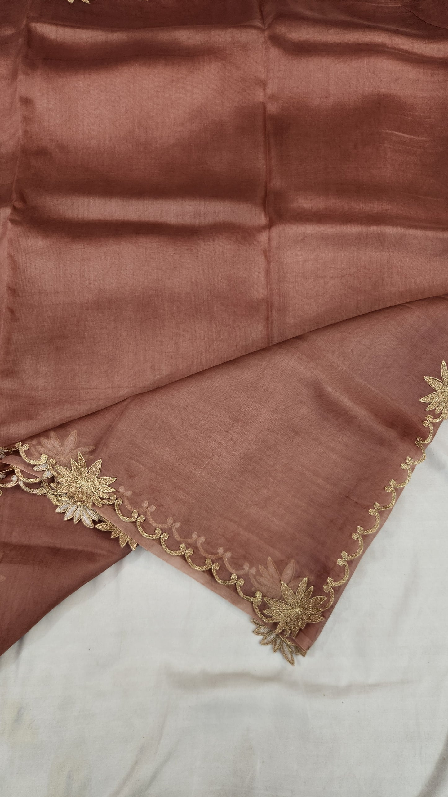 Banarasi pure chickenkari organza silk saree