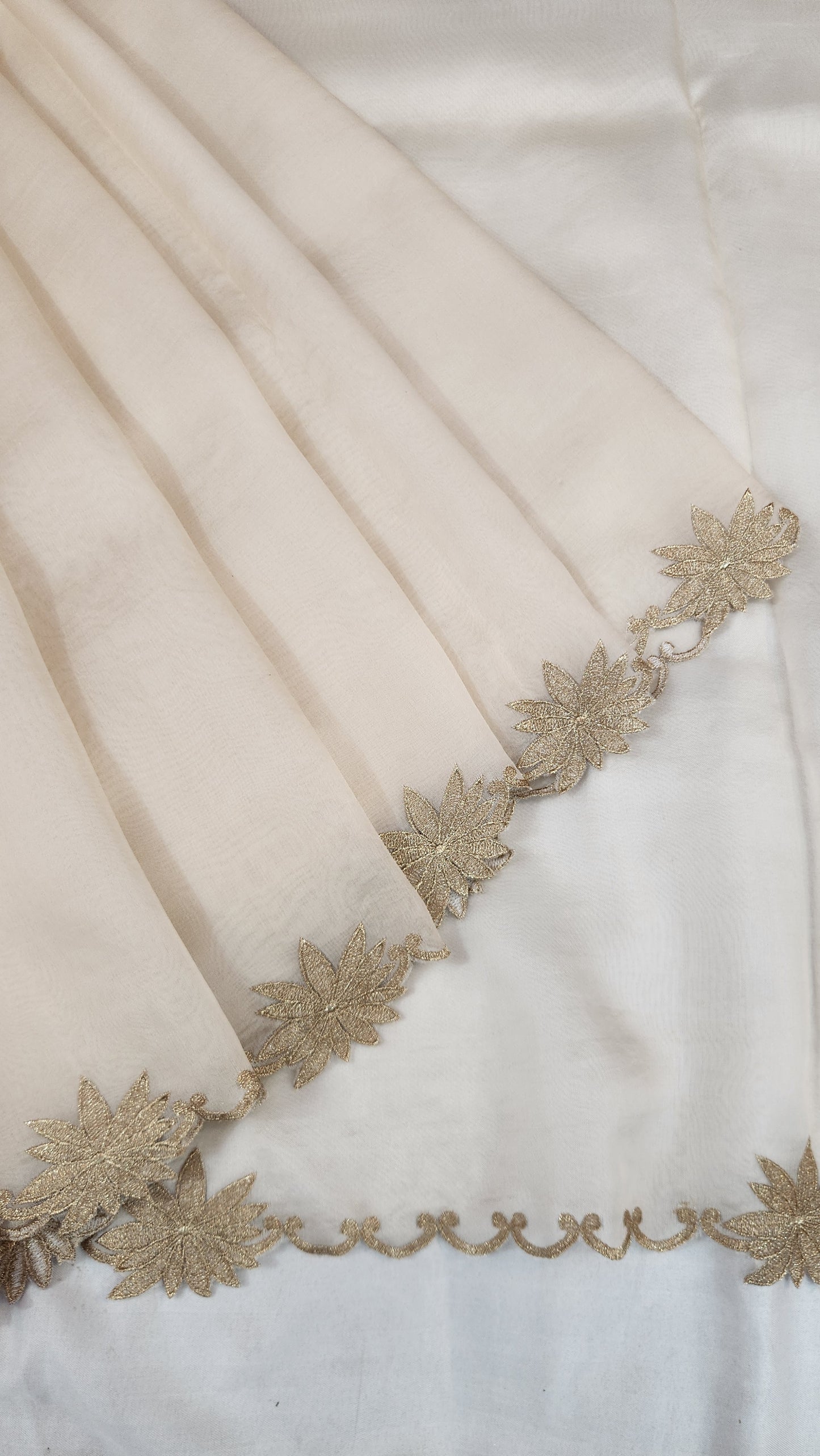 Banarasi pure chickenkari organza silk saree