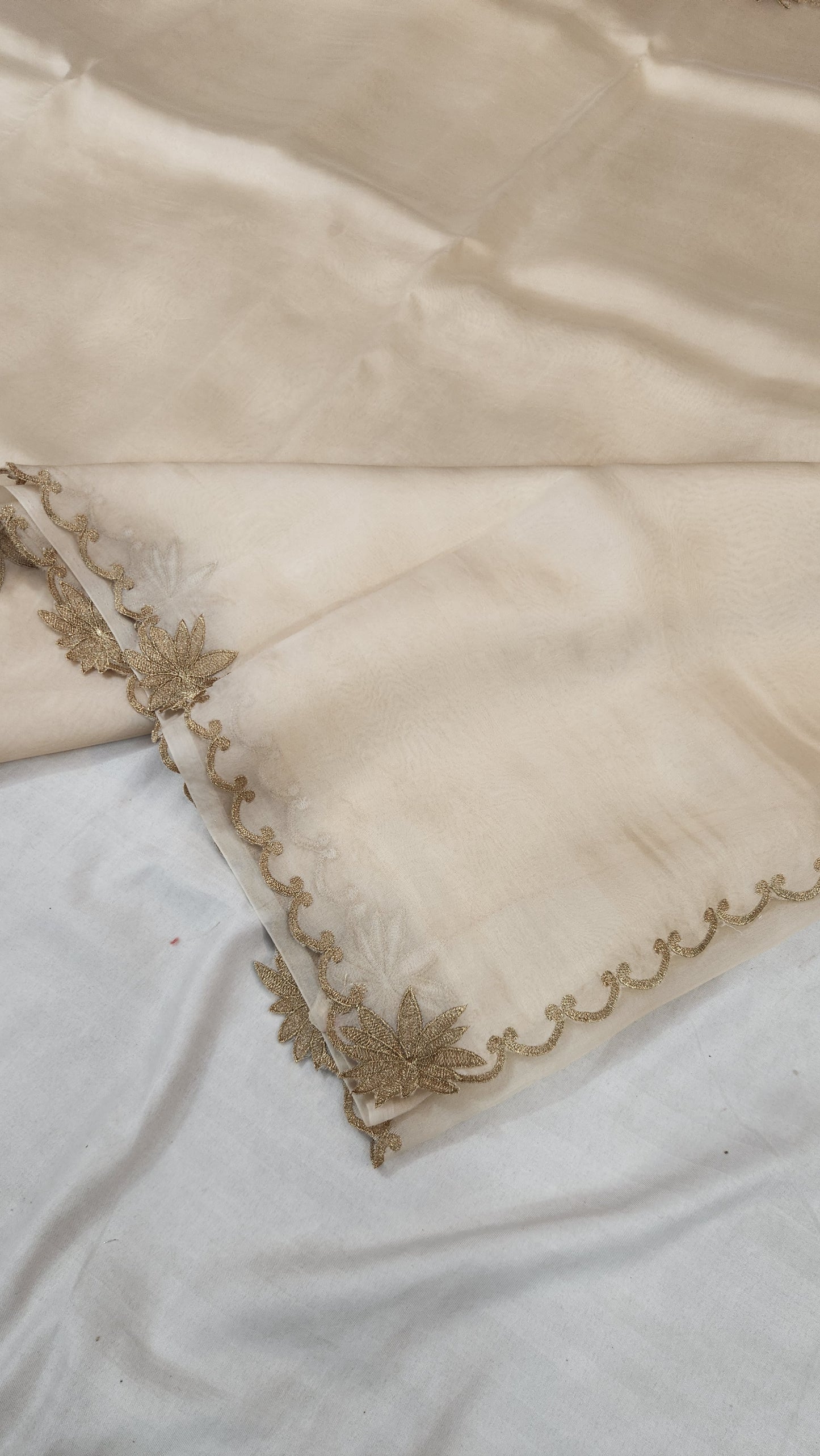 Banarasi pure chickenkari organza silk saree