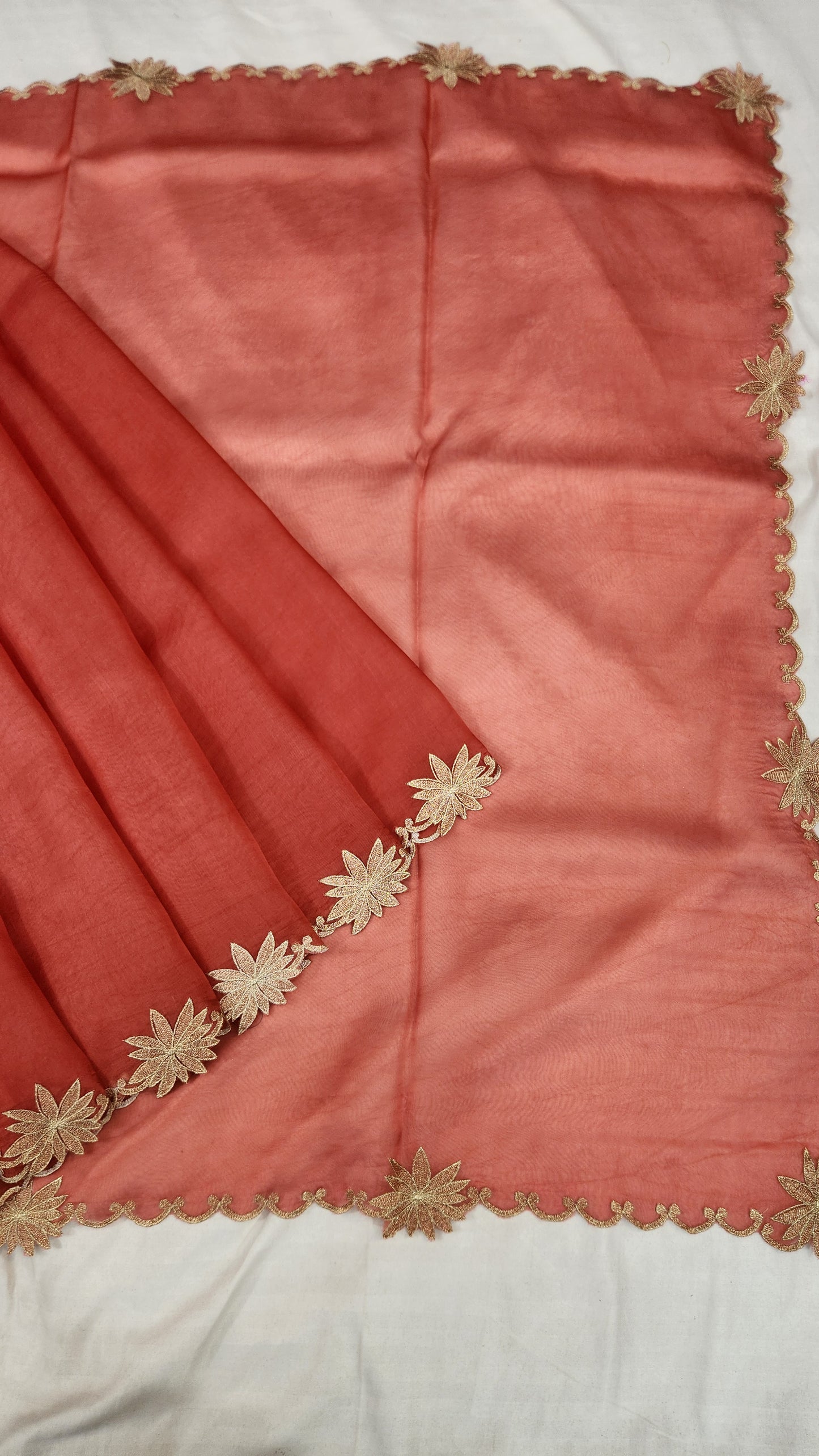 Banarasi pure chickenkari  organza silk saree