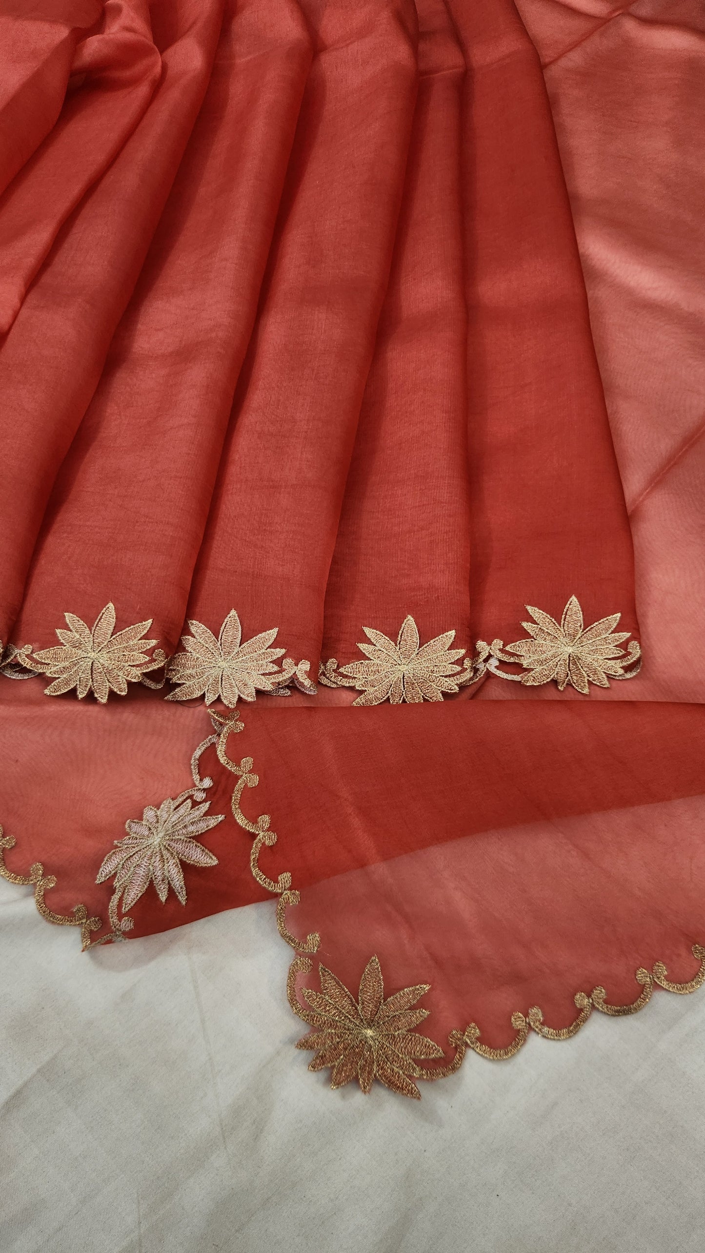 Banarasi pure chickenkari  organza silk saree