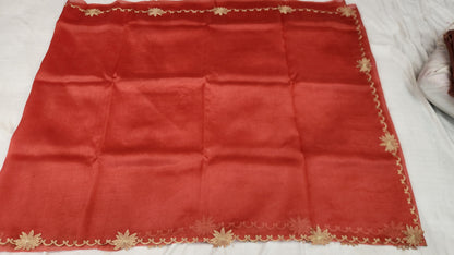 Banarasi pure chickenkari  organza silk saree