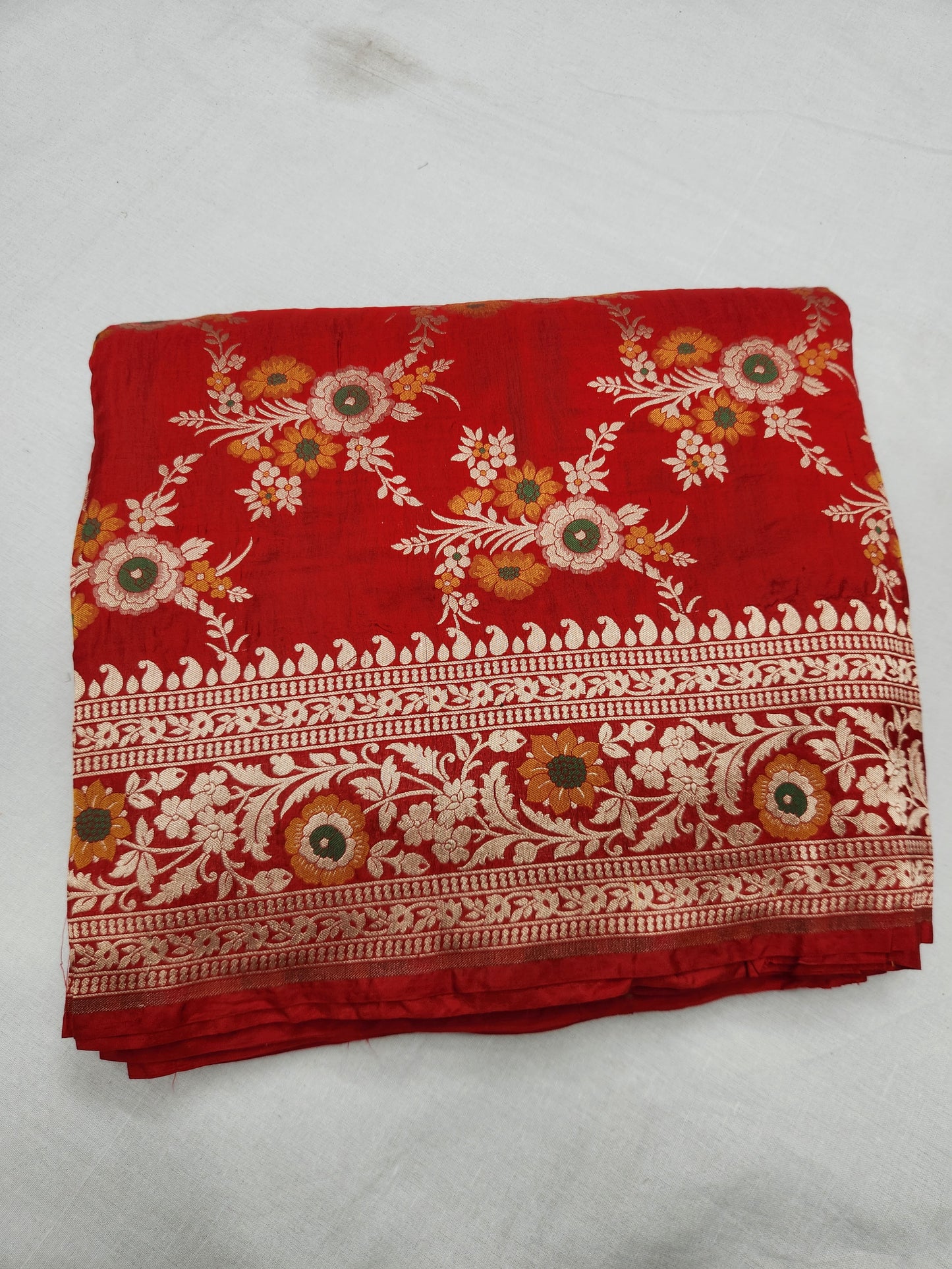 Banarasi handloom pure upada katan silk saree -Red