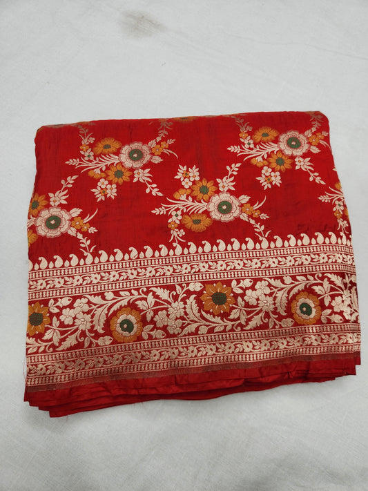 Banarasi handloom pure upada katan silk saree -Red