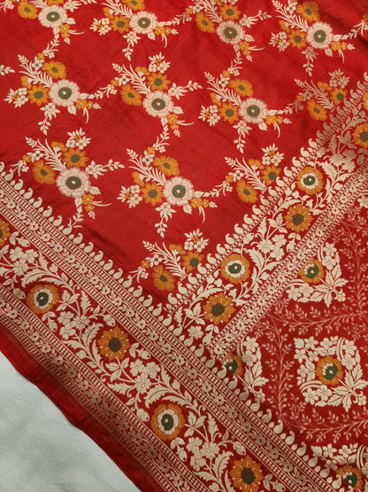 Banarasi handloom pure upada katan silk saree -Red