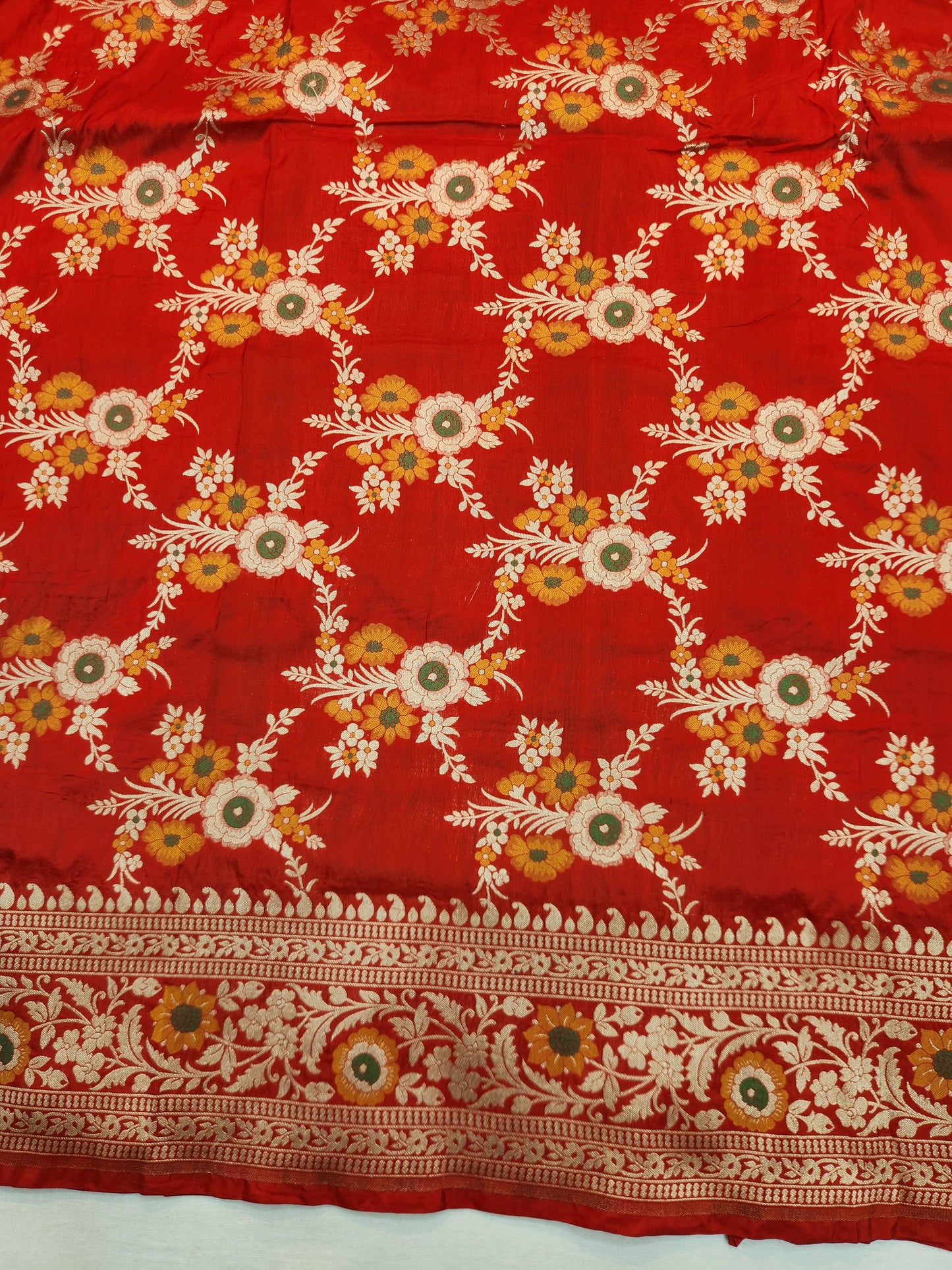 Banarasi handloom pure upada katan silk saree -Red