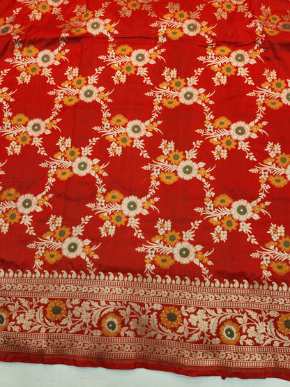 Banarasi handloom pure upada katan silk saree -Red