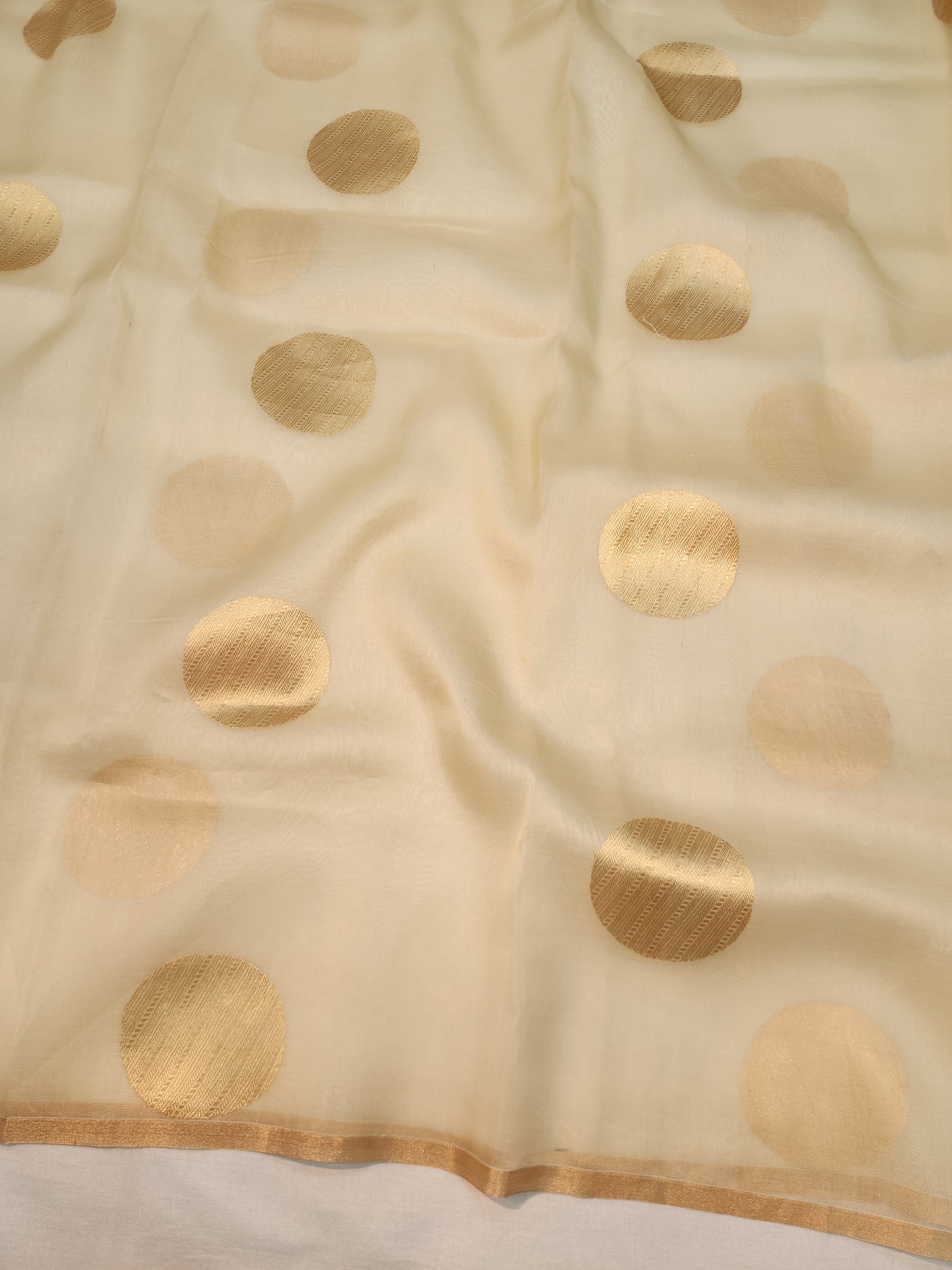 Banarasi Handloom pure kaduwa kora silk saree Handwoven - off white