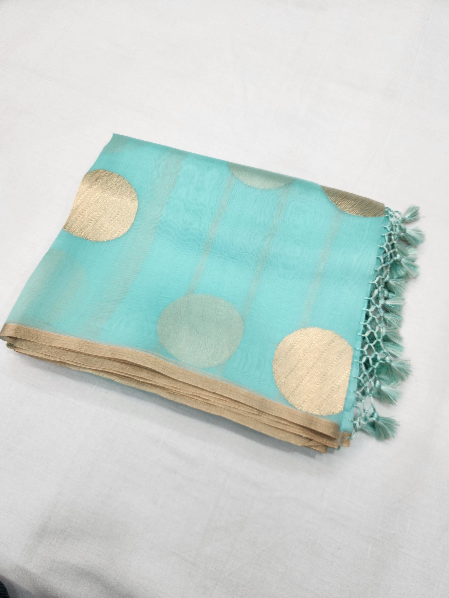 Banarasi Handloom Pure kaduwa kora silk saree HandWoven - sea green