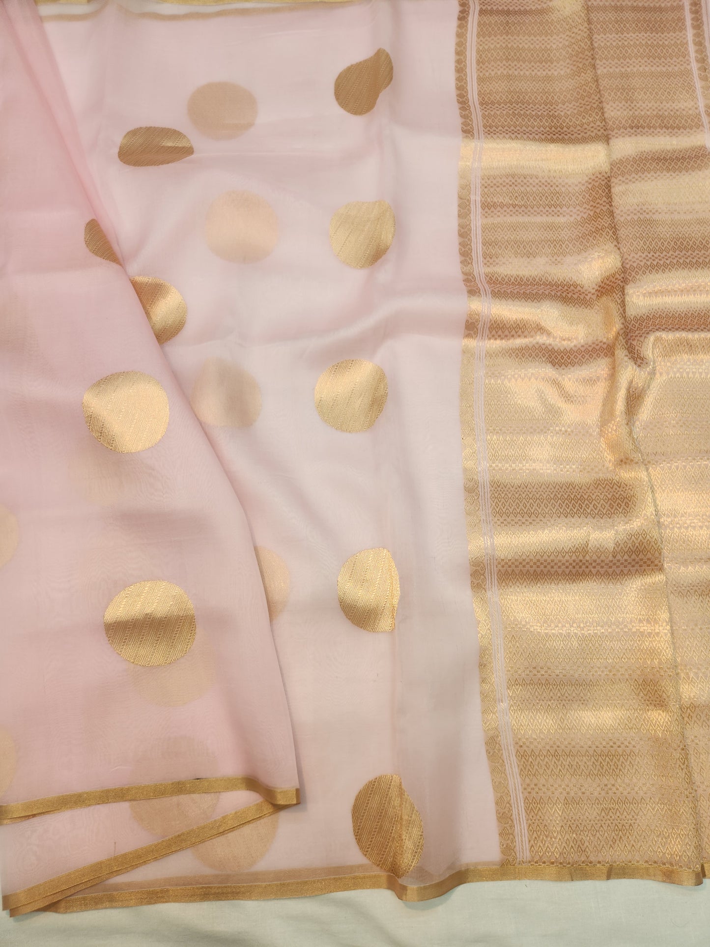 Banarasi Handloom pure kaduwa kora silk saree HandWoven - Light Pink