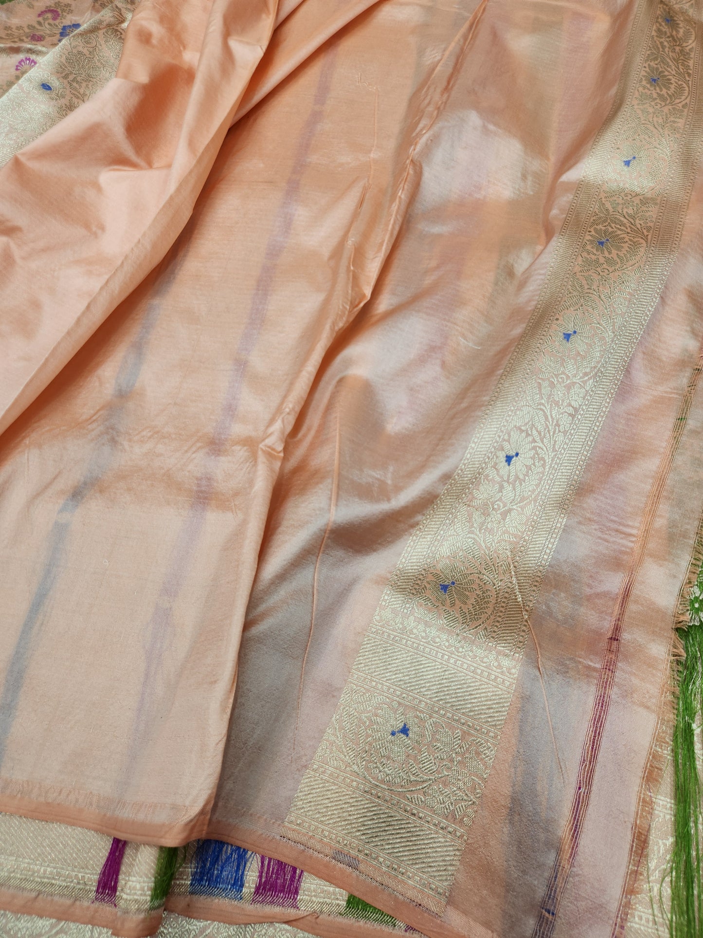 Banarasi Handloom pure upada katan silk saree - Peach
