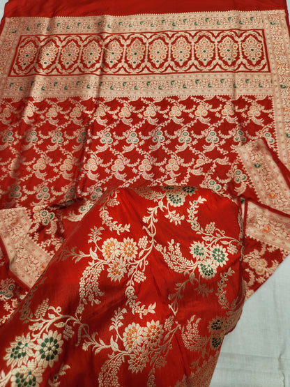 Banarasi Handloom pure upada katan silk saree - Red