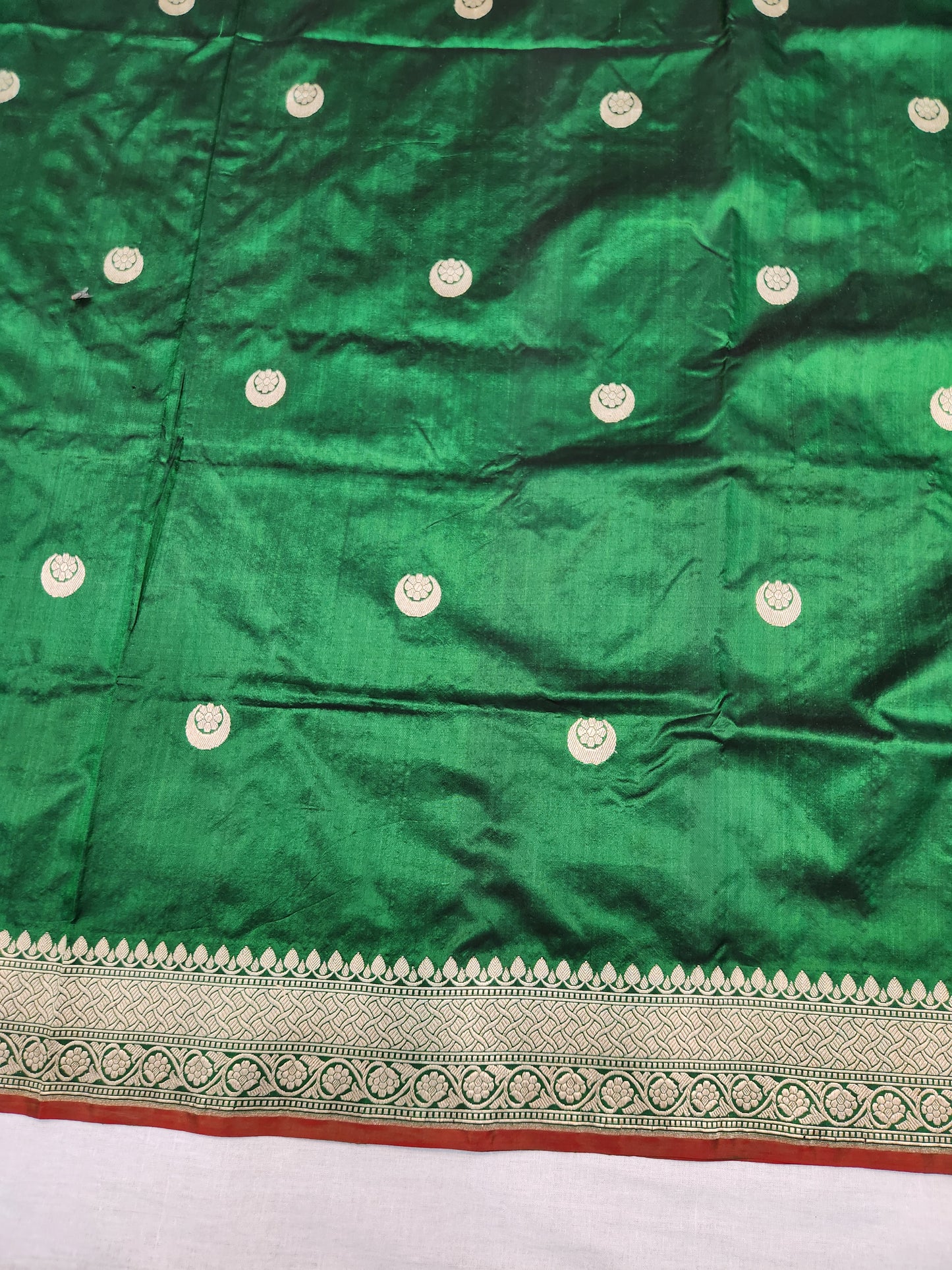 Banarasi Handloom pure kaduwa katan silk saree HandWoven - Phalo green