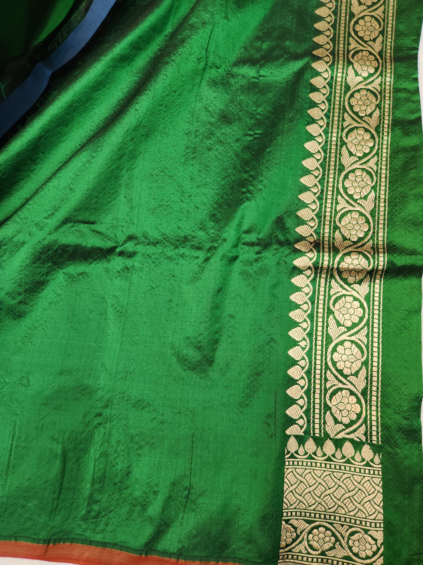 Banarasi Handloom pure kaduwa katan silk saree HandWoven - Phalo green