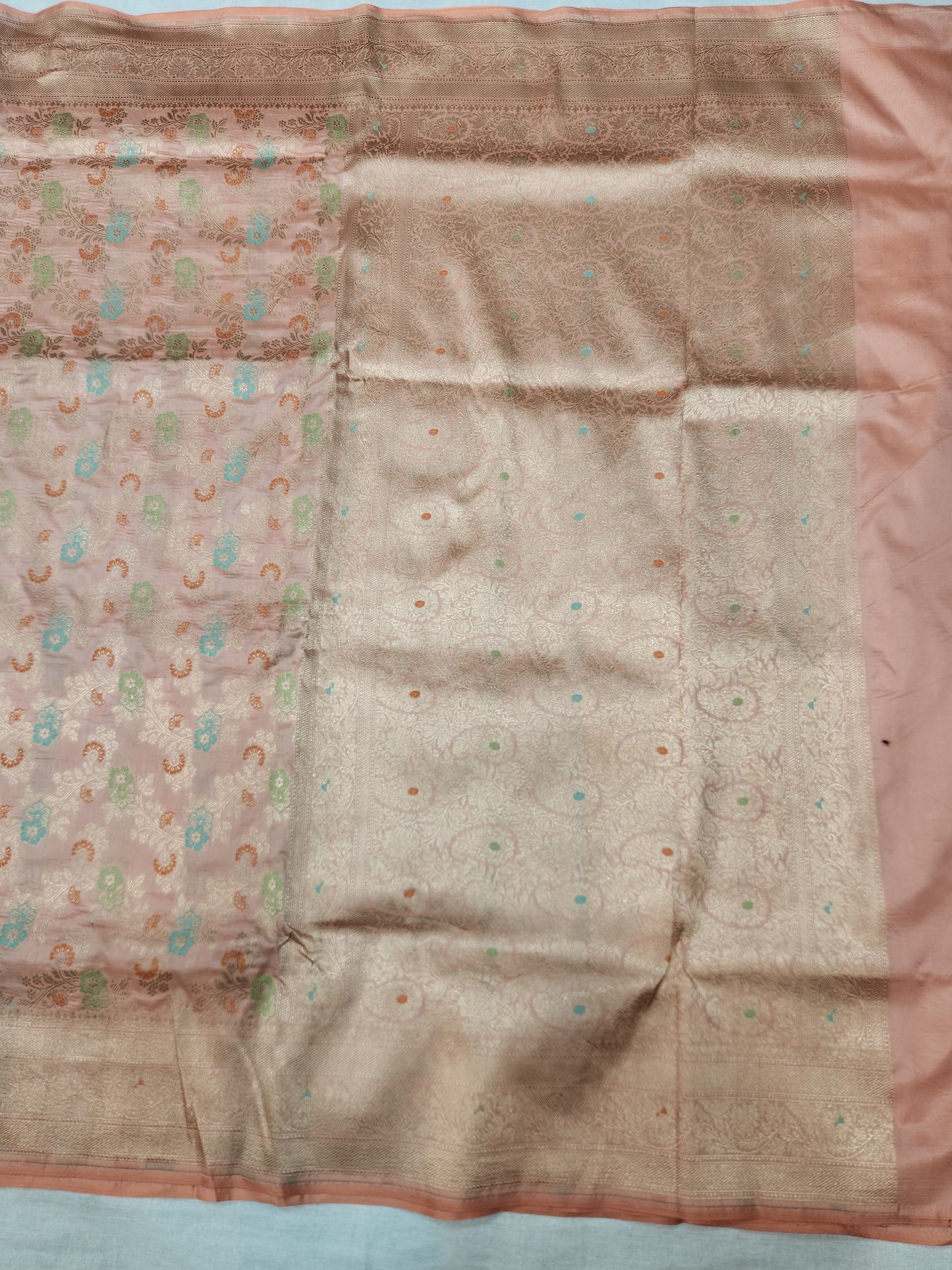 Banarasi Handloom pure upada katan silk saree - peach