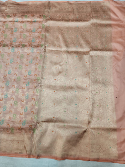 Banarasi Handloom pure upada katan silk saree - peach