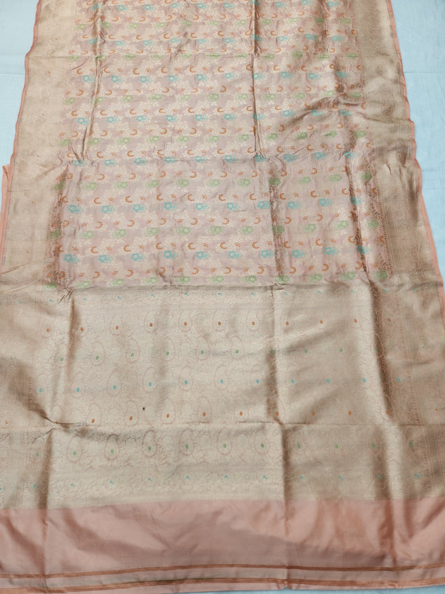Banarasi Handloom pure upada katan silk saree - peach