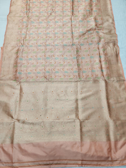 Banarasi Handloom pure upada katan silk saree - peach