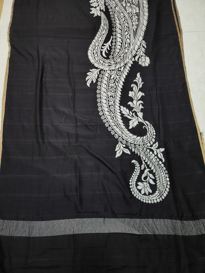 Banarasi Handloom pure Moonga Georgette saree - Black