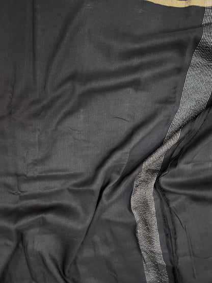 Banarasi Handloom pure Moonga Georgette saree - Black