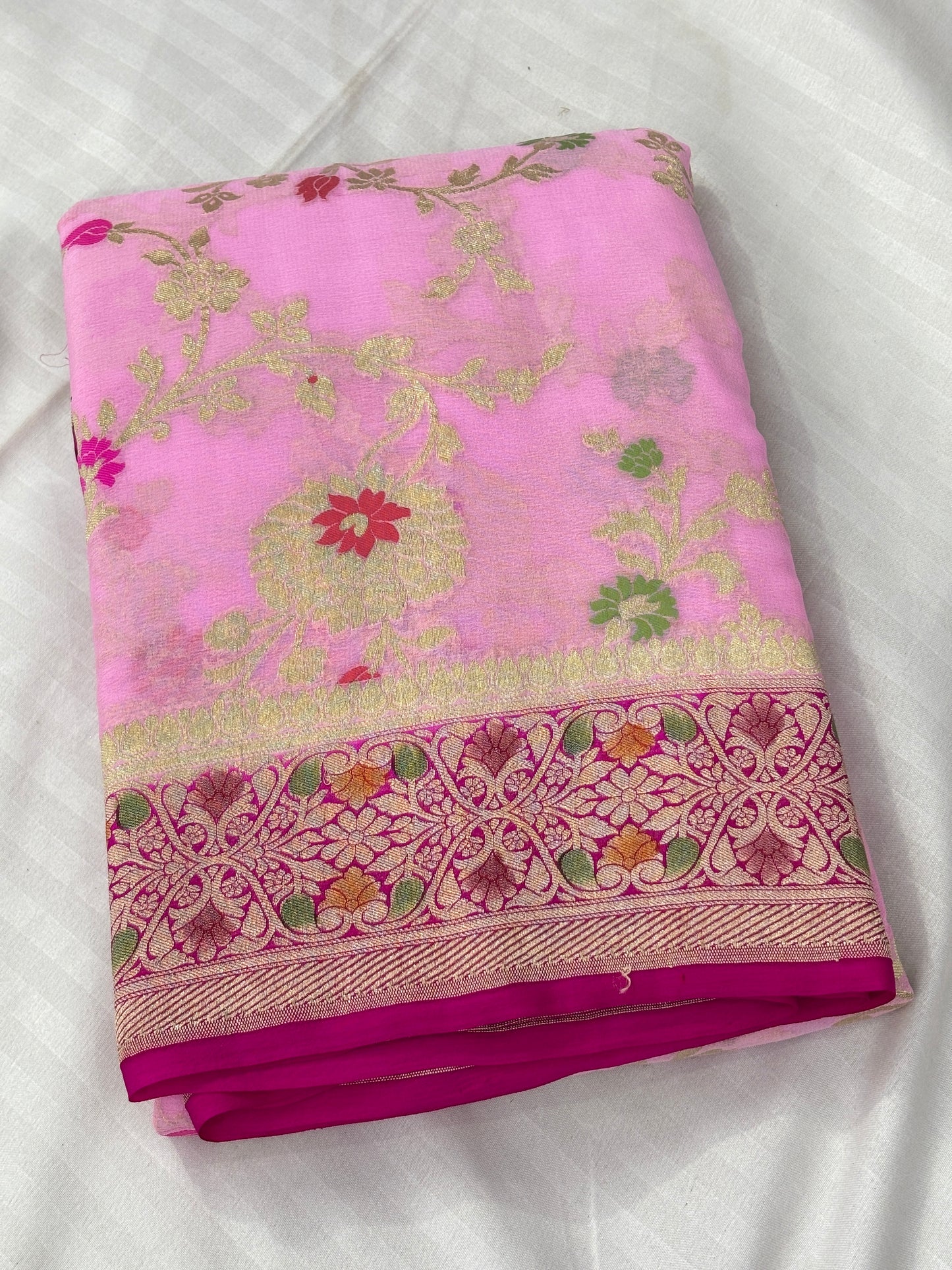 Banarasi handloom pure khaddi Georgette saree