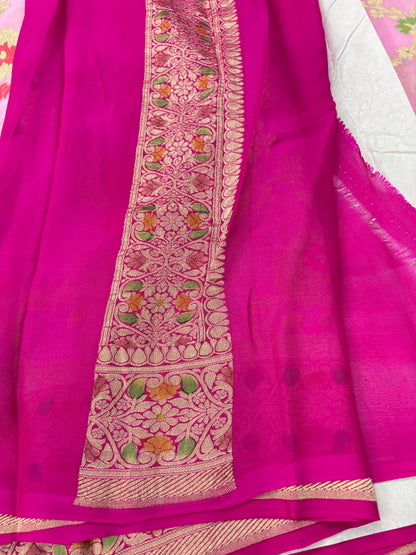 Banarasi handloom pure khaddi Georgette saree