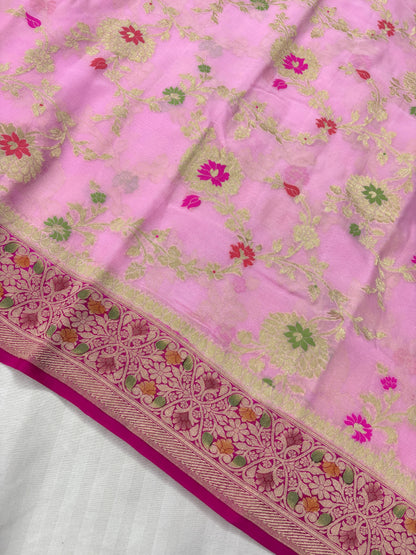 Banarasi handloom pure khaddi Georgette saree