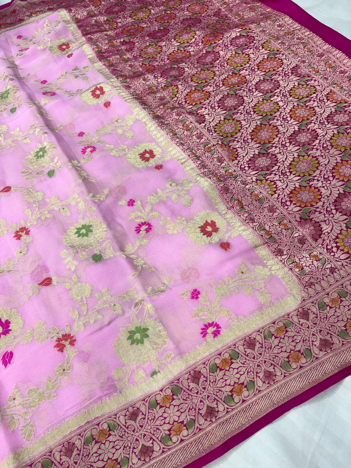 Banarasi handloom pure khaddi Georgette saree