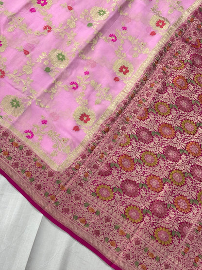 Banarasi handloom pure khaddi Georgette saree