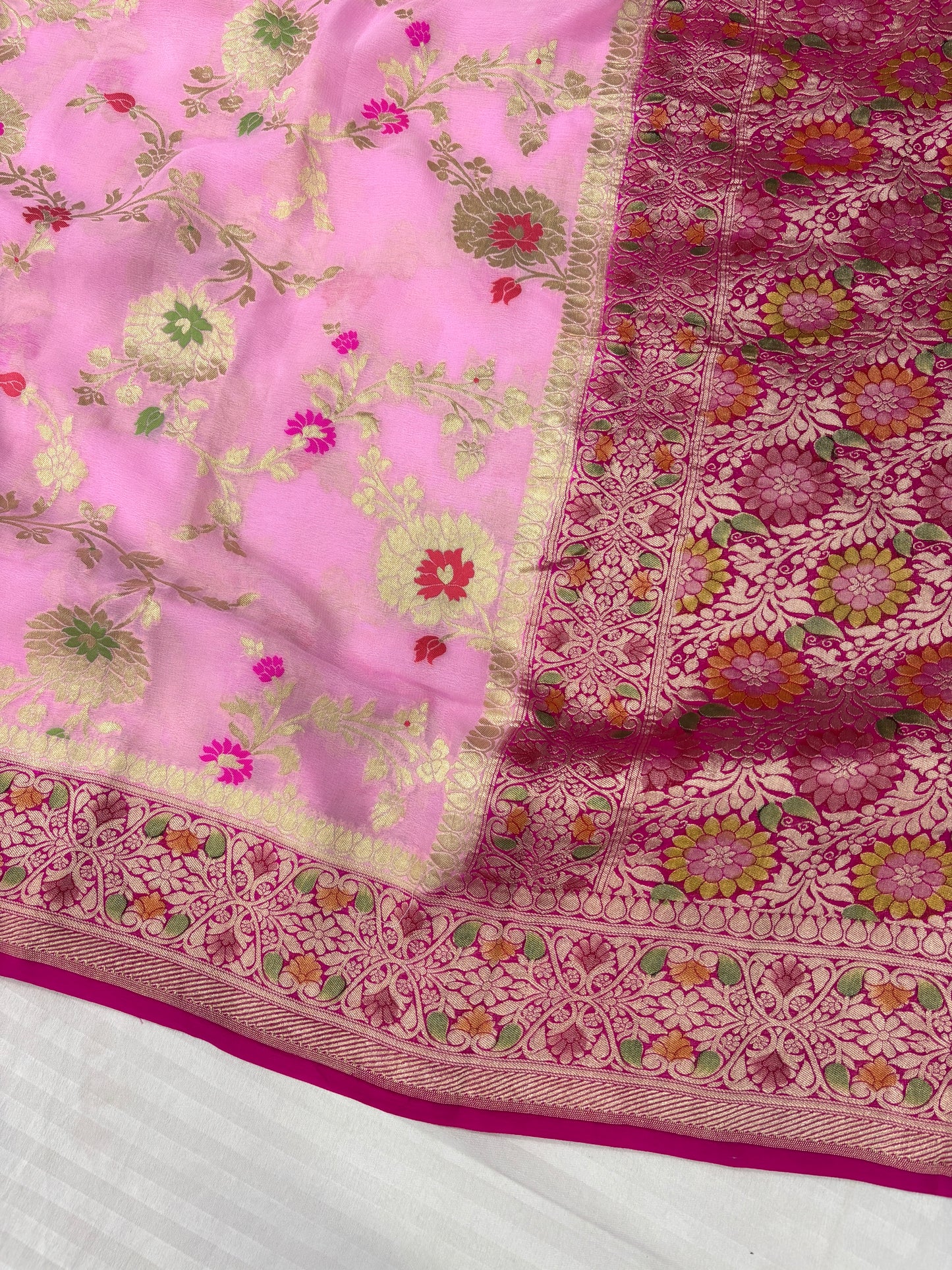 Banarasi handloom pure khaddi Georgette saree