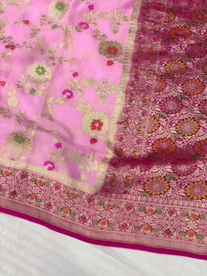 Banarasi handloom pure khaddi Georgette saree