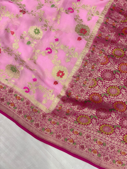 Banarasi handloom pure khaddi Georgette saree