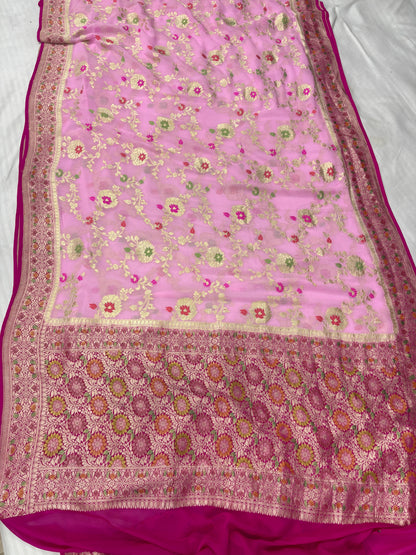 Banarasi handloom pure khaddi Georgette saree