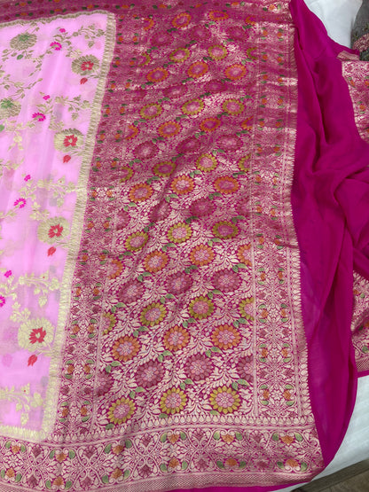 Banarasi handloom pure khaddi Georgette saree