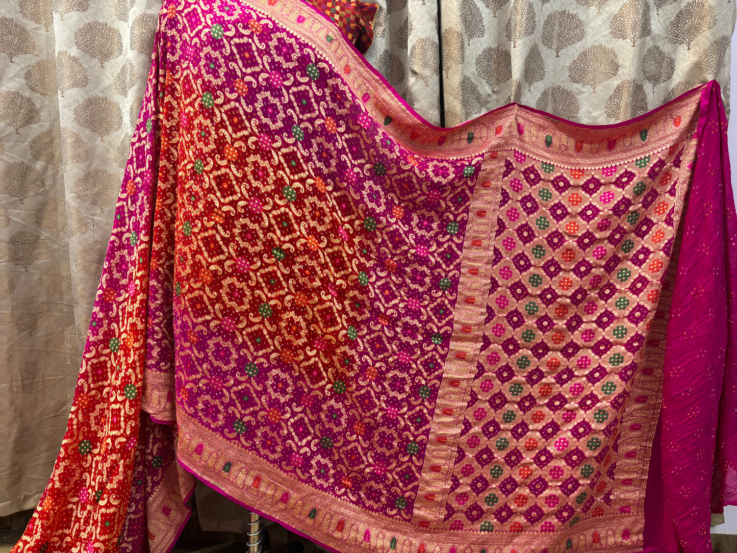 Banarasi handloom pure Bandhej Georgette saree