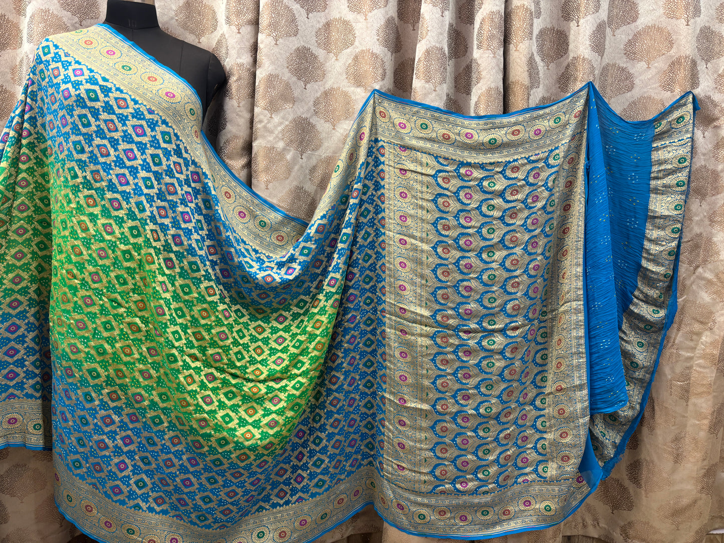 Banarasi Handloom pure Bandhej Georgette saree